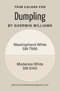 Trim colors are essentially the accent colors used on features like door frames, window frames, baseboards, and crown moldings. When it comes to painting a room or the exterior of a house, choosing the right trim color can significantly affect the overall look and feel of the space. For DumplingSW 9616 by Sherwin Williams, a warm and inviting hue, picking the perfect trim colors like SW 7566 – Westhighland White and SW 6140 – Moderate White can help highlight and complement this main color