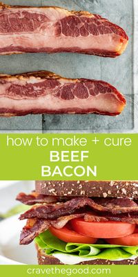 Beef bacon! It's time to learn how to make it, how to cook it, and why you should make homemade beef bacon! This step-by-step photo guide will walk you through how to make DELICIOUS homemade beef bacon from the beef navel or beef belly. This recipe is a keeper! | cravethegood.com