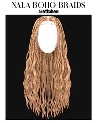 very long knotless boho braids with curly ends. sims 4 maxis match hair custom content. public release: 18 september 2024