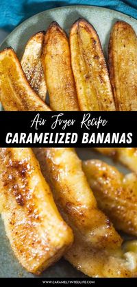 Make air fryer bananas with just 4 ingredients. A quick and easy, no-fuss recipe for caramelized bananas that can be enjoyed by both kids and adults alike.