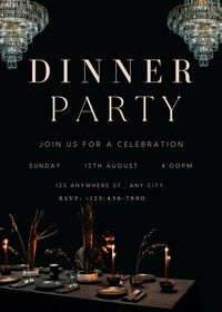 Dinner Party Invitation Dinner Party E-vite Dinner Party - Etsy