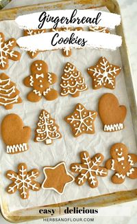 Learn how to make the best homemade Gingerbread Cookies with this easy, perfectly spiced recipe! Soft, chewy cookies decorated with a simple icing are fun to make and eat!