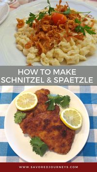 No plate of schnitzel is complete without some homemade spätzle on the side. This breaded pork and cheesy pasta goes so well together and is a treat.