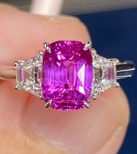 Stunning GRS Unheated 4 Ctw Vivid Pink Sapphire & D VVS - Etsy