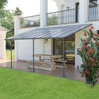 Aoodor outdoor wall mount gazebo allows you to enjoy a great outdoor time in the shade. It is suitable for outdoor Sun protection in front of shops, terraces, pools or houses without eaves. Whether it's pastoral decor, classic cafe or other types of decor, this premium patio canopy can match it better. Color: Gray.