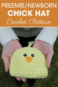 Preemie Newborn Chick Hat Crochet Pattern - Cream Of The Crop Crochet