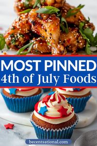 Most Pinned 4th of July BBQ Party Food Ideas perfect for patriotic parties! Discover the best July food appetizers, BBQ dishes, sides, desserts, snacks, drinks, and healthy ideas for a crowd. Create a festive red, white, and blue-themed menu for the ultimate patriotic backyard BBQ party. These quick and easy 4th of July food ideas include a variety of 4th of July recipes and menu ideas. Save this pin for a collection of barbecue recipes, potluck recipes, and festive foods that will make your 4th of July party spectacular.