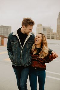 Loved this fun couple session we did in downtown Detroit, Michigan.   Couple shoot inspiration, love, engagement session, downtown, city shoot