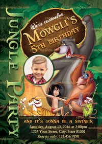 Personalize Jungle Book Invitation, Mowgli Party, Jungle Book Birthday Invite