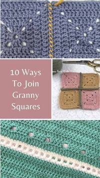 Looking for a variety of ways to join granny squares? If you want to spice up your basic granny square pattern, I have put together this round up post with 10 unique ways to connect granny square patterns (don't worry you will also find the classic ways to join crochet squares here!).  Learn how to join granny squares with these methods that can be incorporated into so many projects! #crochetgrannysquare #freegrannysquarepattern #grannysquarepattern #moderngrannysquare #howtojoingrannysquares #howtoconnectgrannysquares