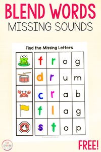 Beginning and Ending Consonant Blend Missing Sounds Mats