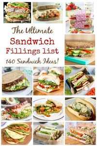 Click here for over 140 sandwich filling ideas for packed lunches - sandwiches will never be boring again! #sandwich #sandwiches #lunchbox #lunchideas #lunchboxideas #lunch #food #recipes #lunchtime #backtoschool