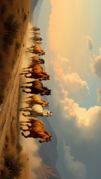 Whimsical Animals, Cool Wallpapers Art, Wildlife Artwork, Beautiful Wildlife, Animal painting, wall art aesthetic, wall art living room decor ideas, wall art paintings, wildlife aesthetic, wildlife wallpaper, pc wallpaper, vintage painting, epic clouds, freedom, rural life, wild west