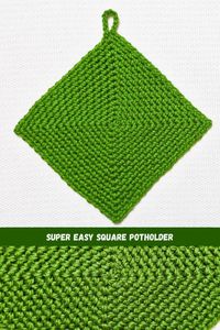 Super Easy Crochet Square Potholder In The Rounds with Moss Stitch  #crochetpotholder #crochetsquare #rajiscrafthobby #crochetmossstitch #crochetstitches