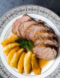 Impress With Pork Tenderloin With Apples Smothered in a Delicious Sauce