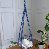 Boho Macrame Cat Hammock - Hanging Cat Swing & Pet Bed