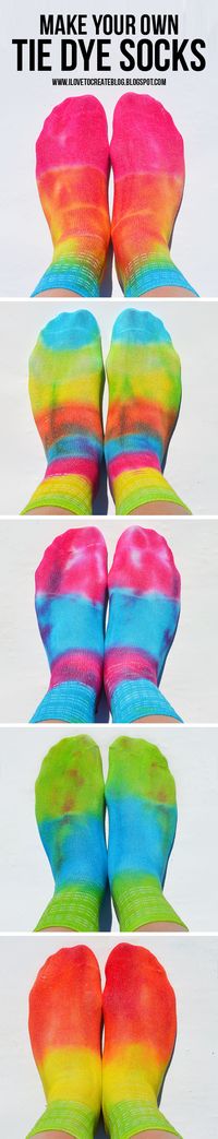 Learn how to make your own tie dye socks! So easy and fun!!!