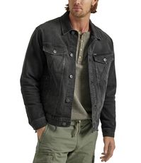 From Wrangler®, this denim jacket features:Regular fitSpread pointed collarLong sleevesButton front closureIconic "W" stitching on the two flap chest pocketsLower pocketsBranded hardwareRound hemUnlinedCotton/polyester/spandex denimMachine wash/tumble dryImported.