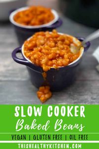 Cooked low and slow in your crock pot, these baked beans are the tastiest beans you'll ever make, with a hint of healthy. They're vegetarian and vegan friendly but I promise you will not miss the meat Find out all my tips and tricks to make the best slow cooker baked beans from scratch. No canned beans here, just a simple, homemade recipe that is as easy as can be with a quick soak method included.