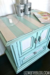 "stripes. it would be fun to refinish an old piece of furniture like this HAVE TO DO THIS :D" #furniture #painting