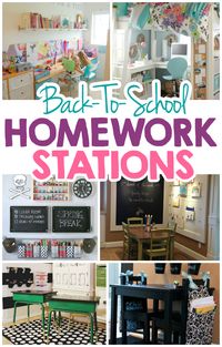 15 AWESOME Back-To-School Homework Stations