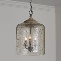 1 light pendant with Nordic Grey finish and Stone Seeded glassWidth: 12.50"Height: 19.00"Length: 12.50"Weight: 17.00 lbBulbs: 3 x 60.00W Candelabra E12 CandelabraSKU #: 823816Collection: Independent