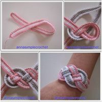 DIY Crochet Bracelet Tutorial. Instead of bracelet could be used for a headband. Más