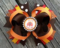 FIRST THANKSGIVING Hair Bow Boutique Style by PolkaDotzBowtique, $8.99