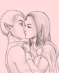 Raven & Beast Boy...Not sure if I'm a fan of the couple, but the drawing is fantastic