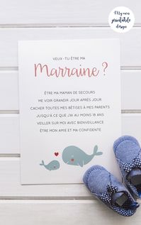 Carte marraine à imprimer pour faire votre demande avec tendresse et humour. Une idée de petit cadeau rigolo à faire à la future marraine de votre bébé pour une annonce originale (avant la naissance ou le baptême de bébé) ! Ce design doux, mignon, illustré de baleines convient aussi bien aux bébés filles qu'aux bébés garçons. (ces cartes existent aussi pour les parrains). #marraine #parrain #demande #carte #veuxtuêtremamarraine #baptême #baleine #animaux #illustration #mignonnerie #àimprimer