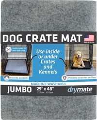 DRYMATE Protective Dog Crate Mat Liner Potty Training Pad, Grey, Jumbo, 29-in x 48-in - Chewy.com