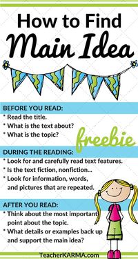 How to Find the Main Idea - Simple Resources to Improve Reading Comprehension