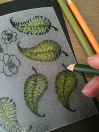 Shrink art using stamps and colored pencils to make sweet leaf charms!