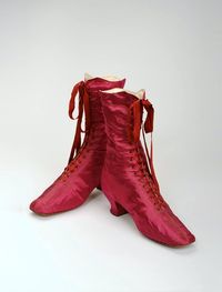 Red Silk Shoe circa 1870