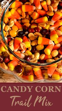 Candy corn trail mix has a combination of fall candy flavors that is just like a chocolate payday bar with the candy corn, peanut, and m&m trail mix. Nothing says, "Hello Fall!" quite like this candy corn snack mix.