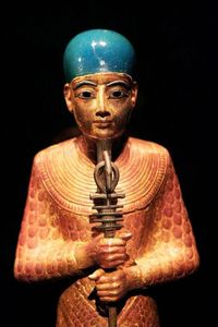 A statue of Ptah, chief god of Memphis, patron of... -                                         Egypt Museum