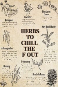 Herbs to chill the F out:   🌱Astragalus: Supports stress resistance and promotes overall calmness. 🌱 Lavender: Known for its soothing aroma, it reduces anxiety and promotes relaxation. 🌱 Blue Lotus Flower: Calms the nervous system and induces a gentle, euphoric state. 🌱 Ashwagandha: Reduces cortisol levels, helping to alleviate stress and promote calmness. 🌱 L-Theanine: Enhances relaxation and reduces anxiety without causing drowsiness.