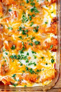           These homemade Instant Pot Chicken Enchiladas are so delicious and thanks to the Instant Pot, a snap to make. The chicken and homemade enchilada sauce are prepared in the Instant Pot,