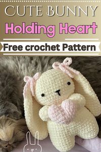 Crochet Amigurumi Bunny Holding A Heart Pattern