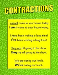 This unit explains how to write a contraction.Included in the package: detailed description of how to use the booklet; definition sheet which can be used as a poster for the classroom printable worksheets; a test; and worksheet and test answers.Other related Grammar units on Lauries Classroom:Alphabetical Order - Activities, Review, Test, Answer SheetsMargins and Spacing - Activity Sheets, Test, AnswersCapitals - When do I use Capitals?