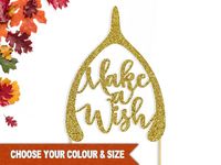 Fall Birthday Cake Topper Happy Thanksgiving Friendsgiving Make a Wish Autumn October November Party Funny Wishbone Glitter Pick Fun Unique by FlyingOwlStudio on Etsy