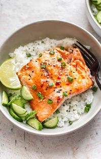 This sweet chili salmon recipe is quick, ridiculously easy, healthy, and packed with flavor! Perfect for busy weeknights.