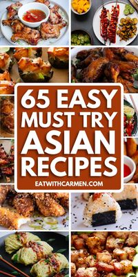 Explore 65 must-try easy Asian recipes! From rice dishes to quick family dinners, there's something for everyone. Enjoy healthy dinner options or indulge in delicious desserts. Try ground beef recipes for hearty meals, or shrimp dishes for a seafood twist. This collection includes appetizers, kid-friendly meals, meal prep ideas, potluck dishes, and crockpot recipes. Get started with step-by-step videos for easy Asian recipes.