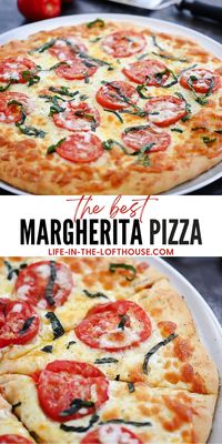 Margherita Pizza is one of the most classic and honored Italian recipes. Homemade pizza dough is topped with olive oil, fresh garlic, mozzarella cheese, tomatoes, and basil.