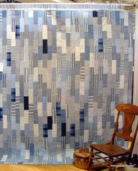 blue brick quilt made from men's shirts - Moose Bay Muses