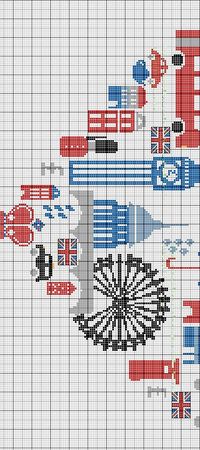 grille coeur London - Le blog de 7 à la maison, point de croix, tricot, grilles gratuites...