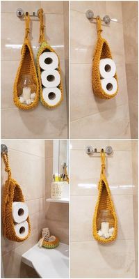 Crochet bathroom pieces #crochet