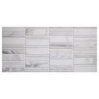 Complete Tile Collection - Mosaic Tile Patterns - Division Mosaic, MI#: 039-S2-400-293, Color: Calacatta #stonemosaics #mosaictiles #interiorideas #walltiles