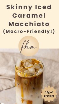 Enjoy the perfect blend of sweetness with our macro friendly Skinny Iced Caramel Macchiato. Save both money and calories by crafting this coffee classic in the comfort of your own home! Plus, the 13g of protein is a fantastic protein boost!  **This recipe is exclusive to our membership, use the link below to learn more and get instant access.