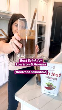 This drink really helped with my low iron anemia during pregnancy as well as helped to boost my energy naturally.  Plus, it tastes amazing!! Full recipe on my IG. #smoothie #vegan #healthybreakfast